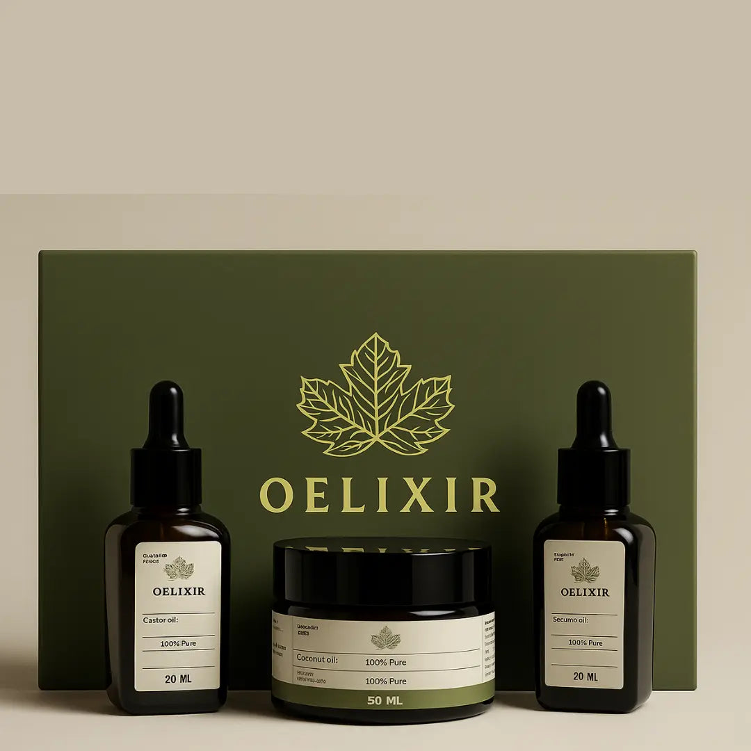 Golden Elixir Box – Cold Pressed Sesame, Castor & Coconut Oil - OELIXIR