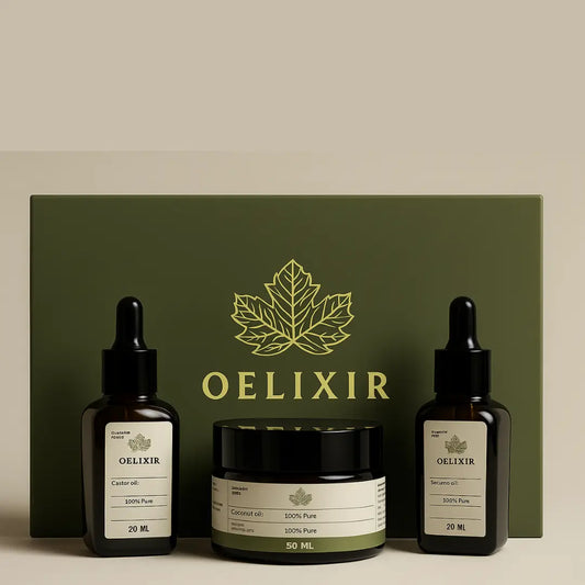 Golden Elixir Box – Cold Pressed Sesame, Castor & Coconut Oil - OELIXIR